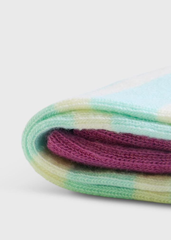 Cotton Two Color Stripe Sock - Mint - ONE SIZE - Socks