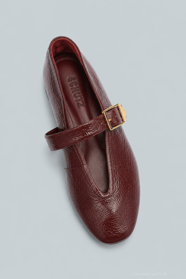 Courtney Buckle Patent Flat - Red - 7.5 - Flats