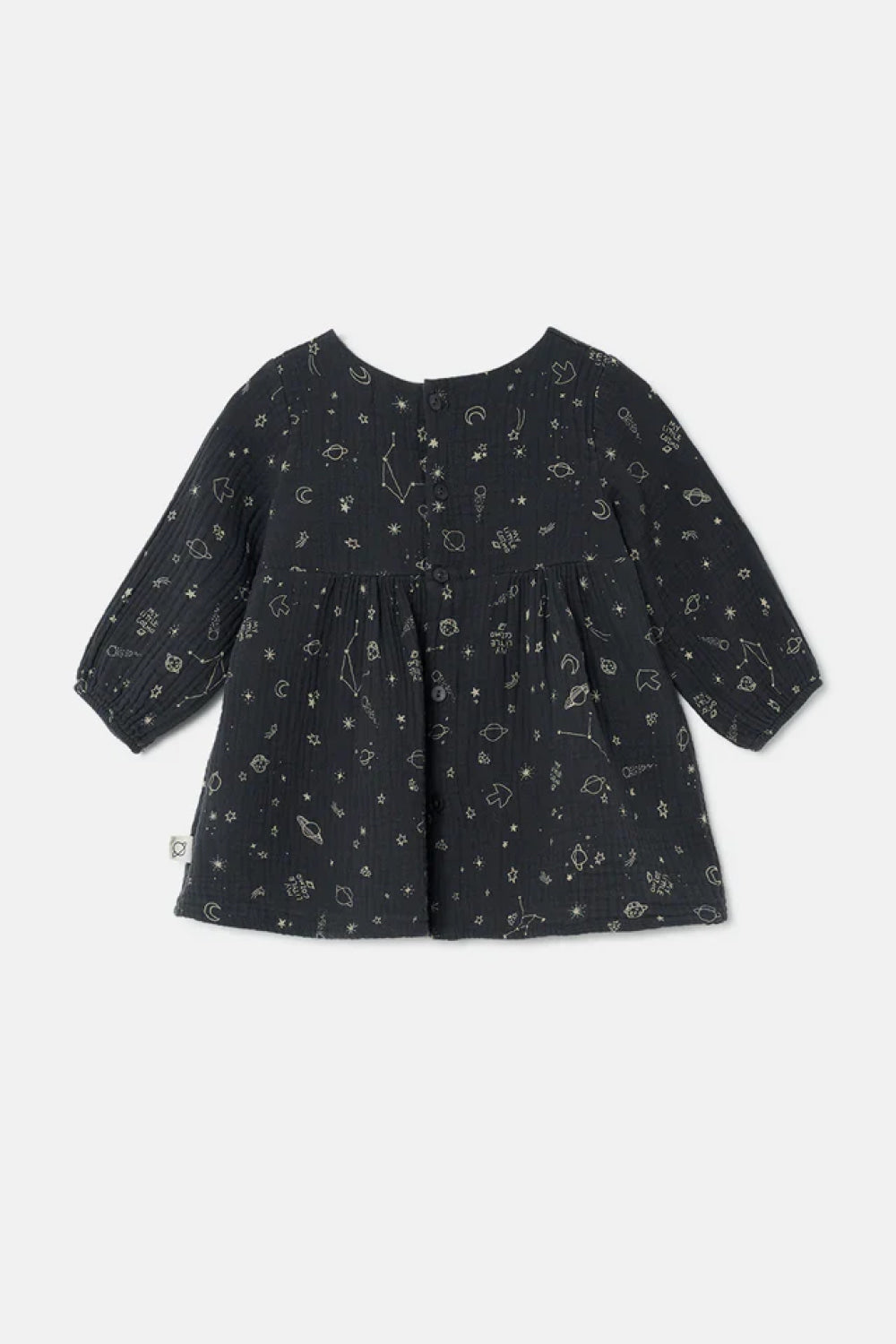 Cozmo Gauze Baby Dress - Dark Grey - 6M - Dresses