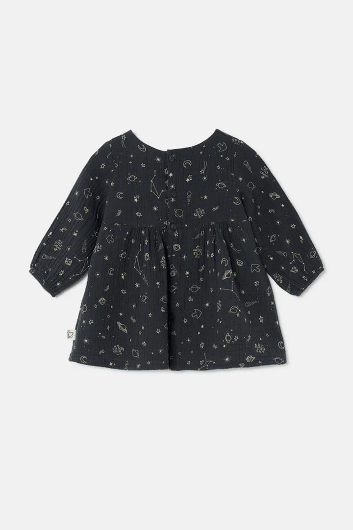 Cozmo Gauze Baby Dress - Dark Grey - 6M - Dresses