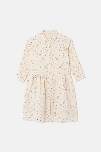 Cozmo Gauze Dress - Stone - 6Y - Dresses