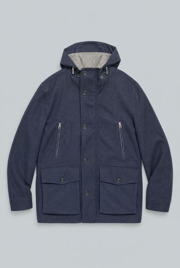 Wool Coat - Navy