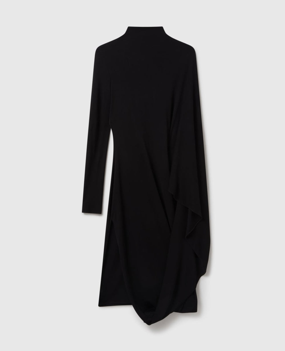 Crepe Jersey Cape Dress - Black - 40 / US 4 / S - Dresses