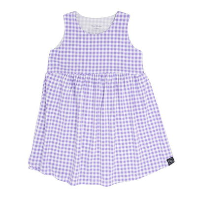 Crescent Moon Dress - Gingham Purple - Dresses
