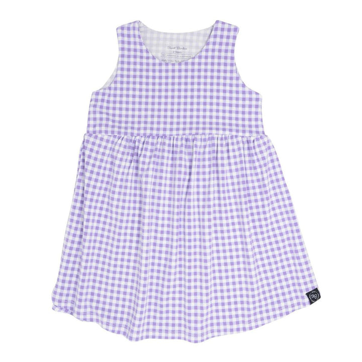 Crescent Moon Dress - Gingham Purple - Dresses