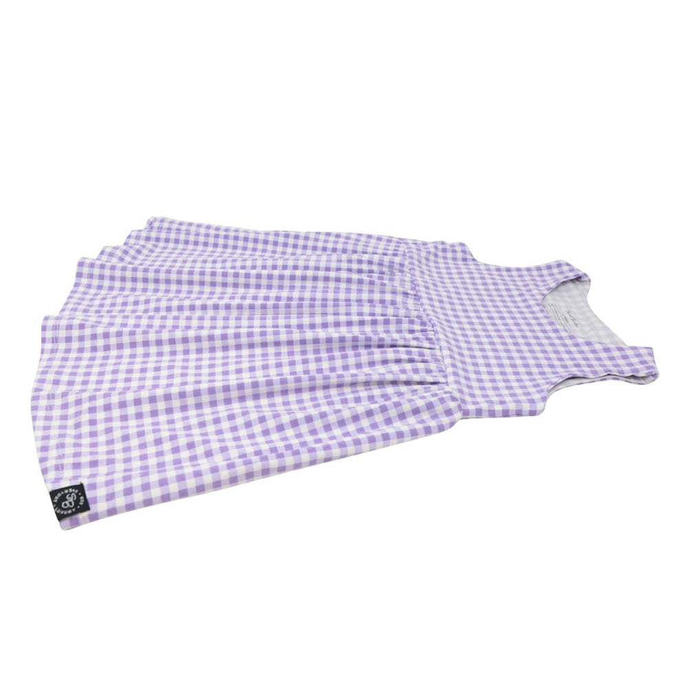 Crescent Moon Dress - Gingham Purple - Dresses
