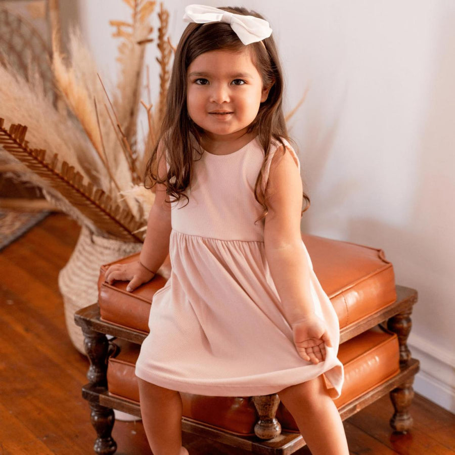 Crescent Moon Dress - Pink Blush Rib - Dresses