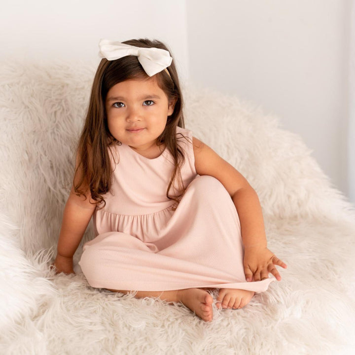 Crescent Moon Dress - Pink Blush Rib - Dresses