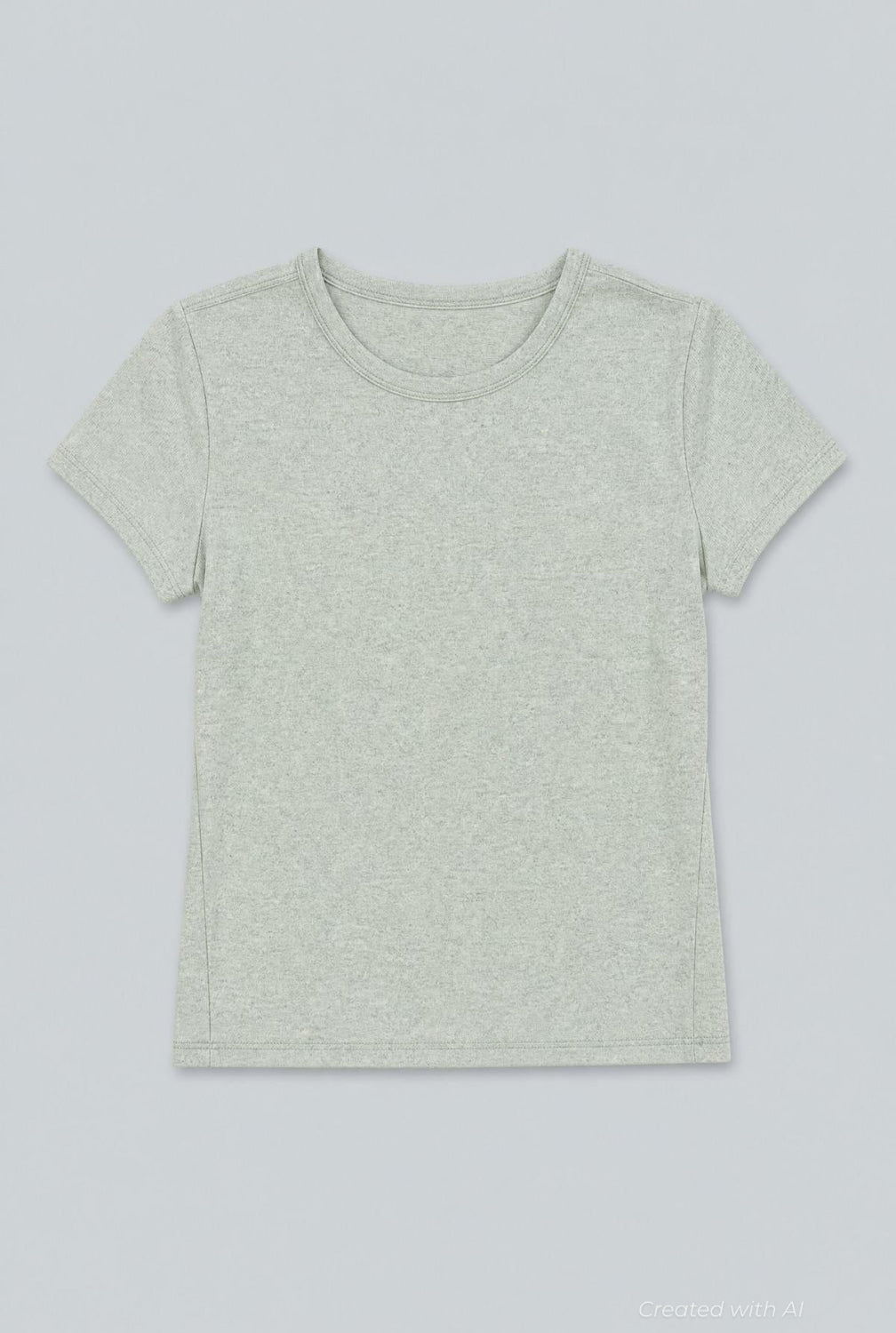 Crew Neck Donegal Tee - Mint - T-shirt