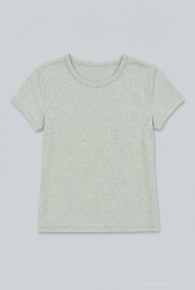 Crew Neck Donegal Tee - Mint - T-shirt