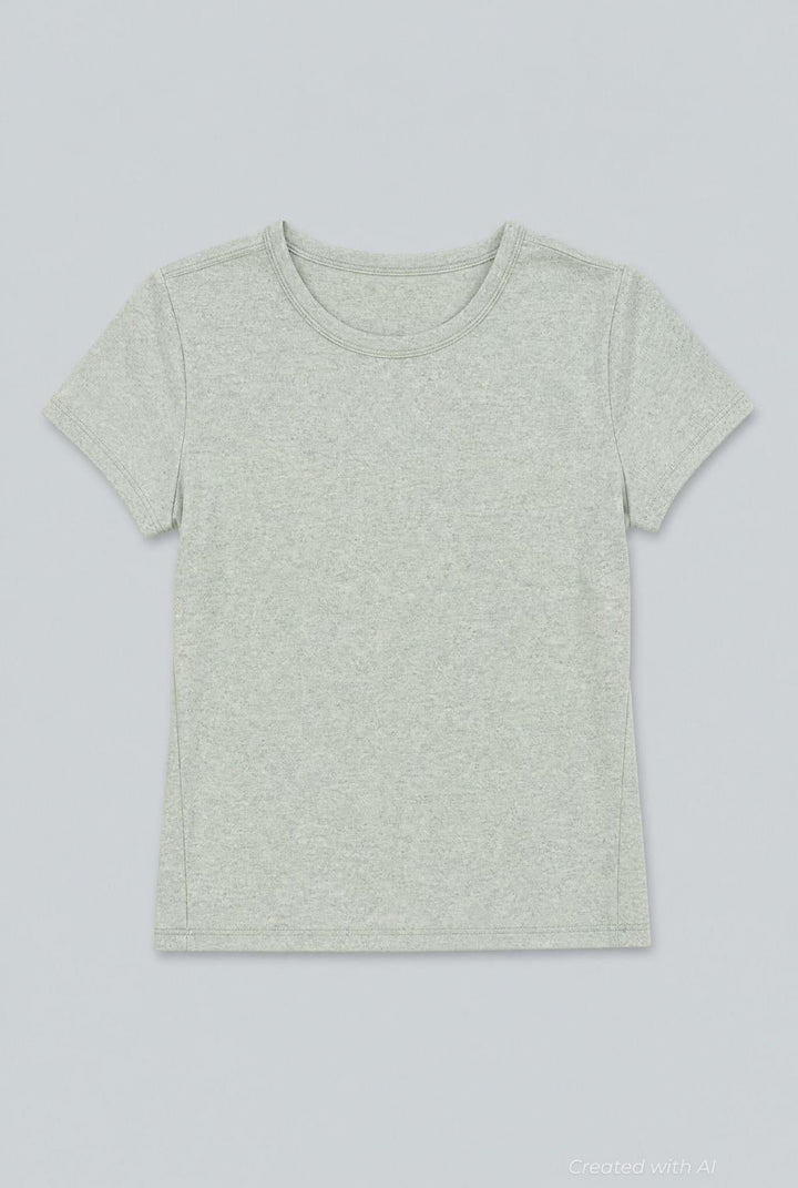 Crew Neck Donegal Tee - Mint - T-shirt