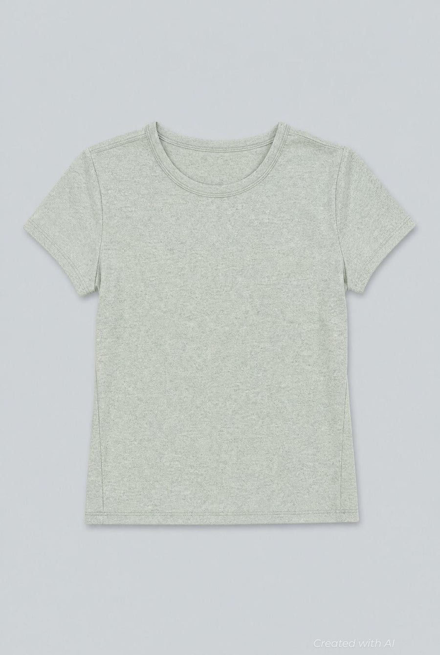 Crew Neck Donegal Tee - Mint - T-shirt