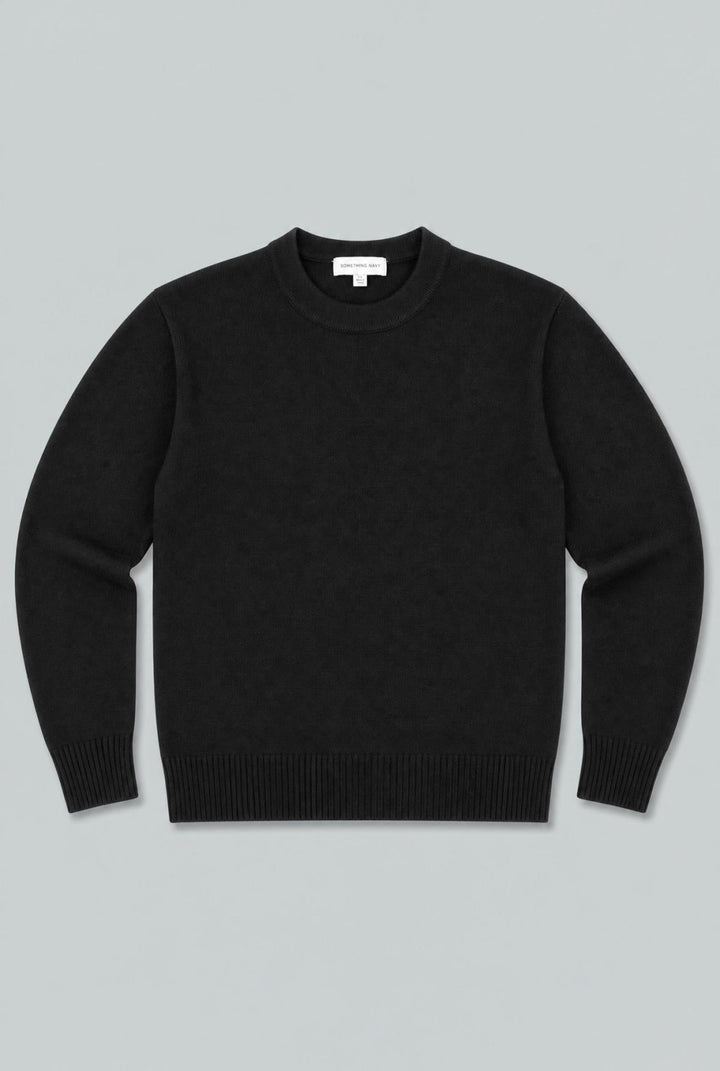 Crew Neck Sweater - Black - Sweater