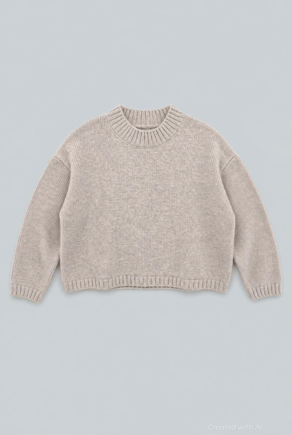 Crew Neck Sweater - Oatmeal - Sweater