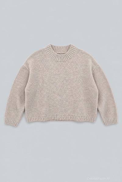 Crew Neck Sweater - Oatmeal - Sweater