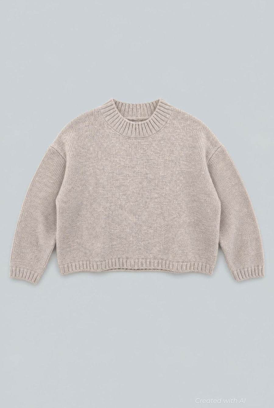 Crew Neck Sweater - Oatmeal - Sweater