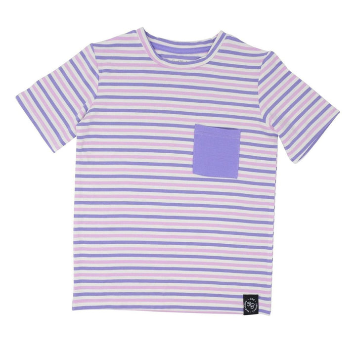 Crew Neck Tee - Purple/Orchid Stripe - T-shirt