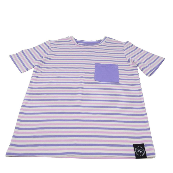 Crew Neck Tee - Purple/Orchid Stripe - T-shirt