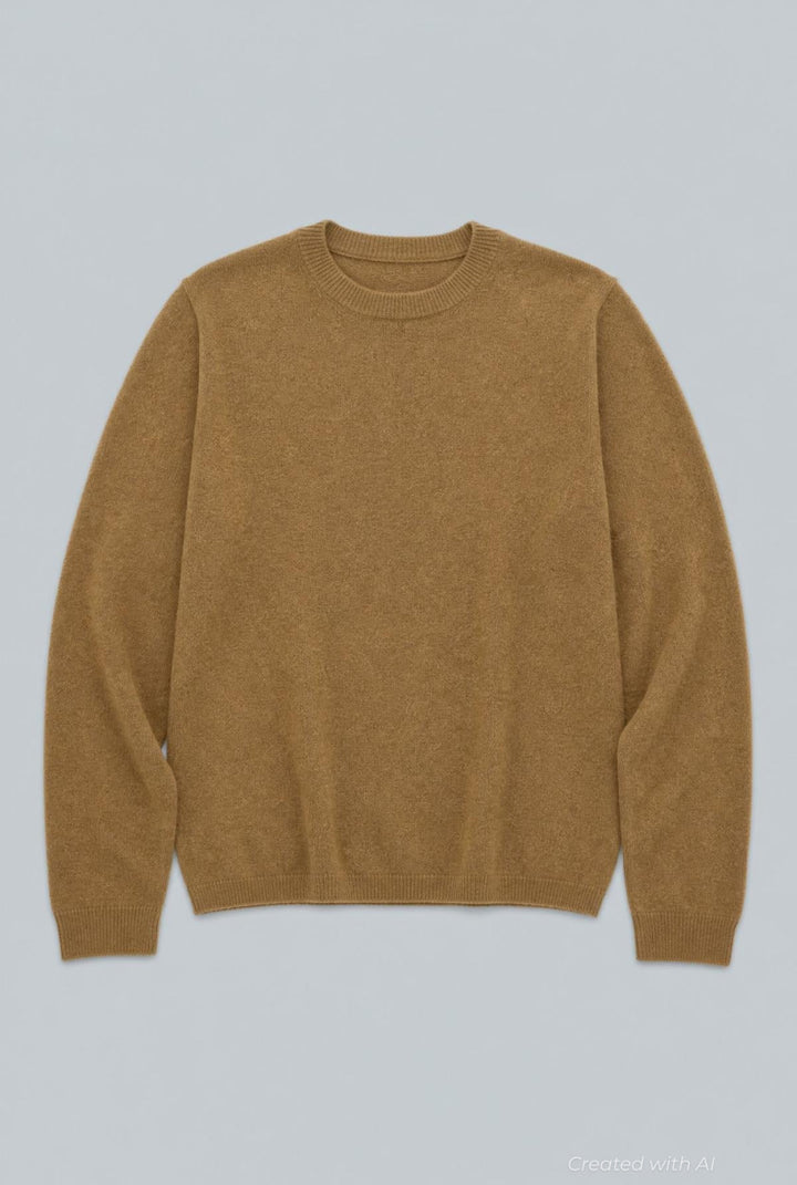 Crewneck Sweater In Cashmere Silk - Tapenade - M - Sweater