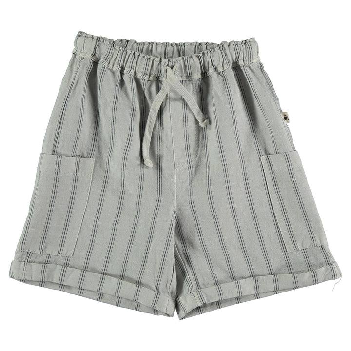 Linen & Cotton Bermuda Shorts - Light Grey