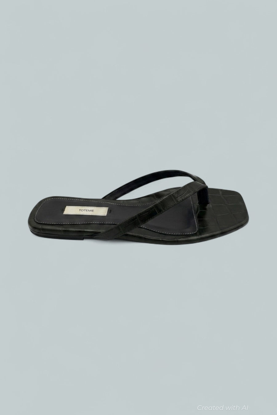 Croco Embossed Flip Flops - Dark Green - 8 - Flip Flop