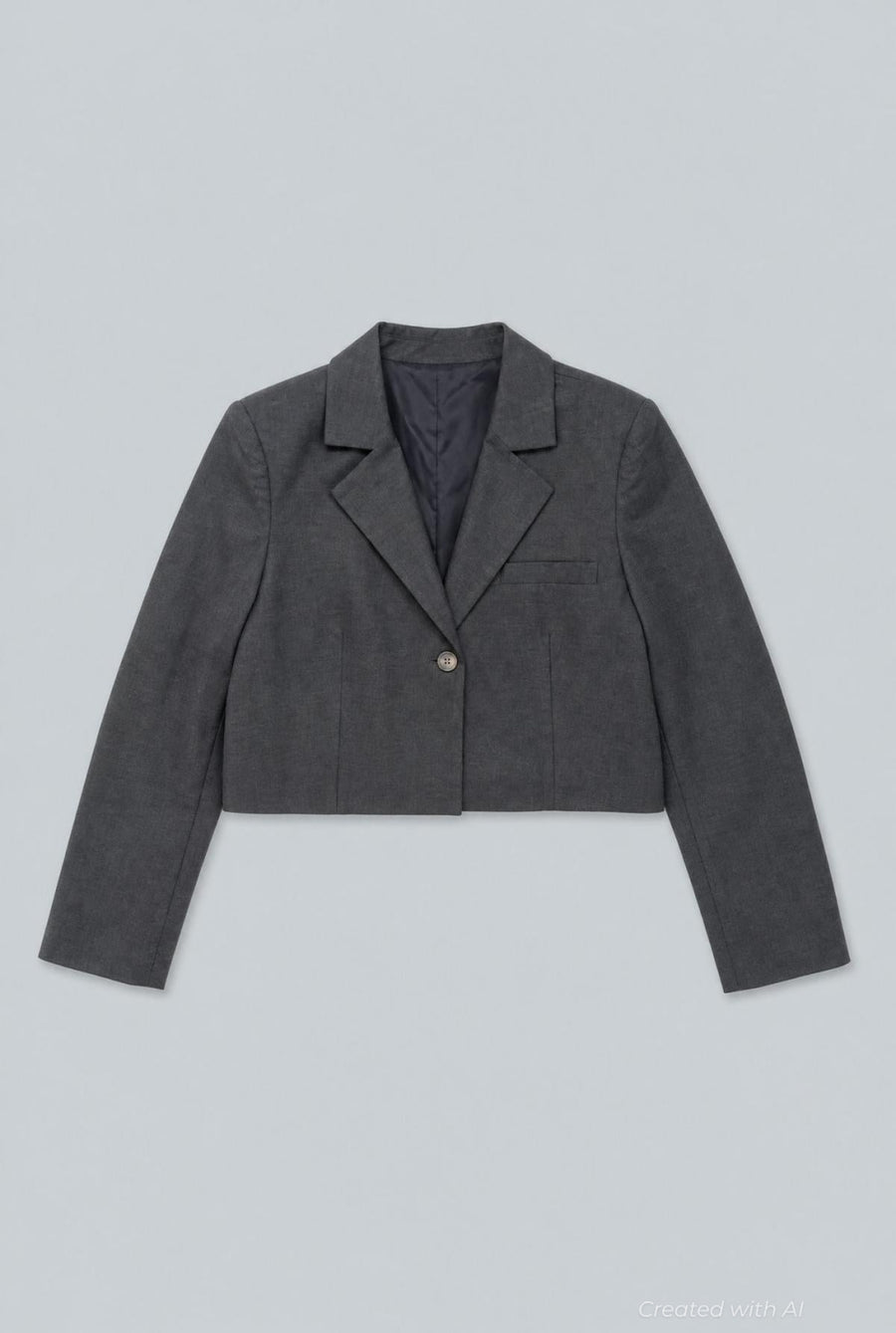 Cropped Blazer - Black - Blazer