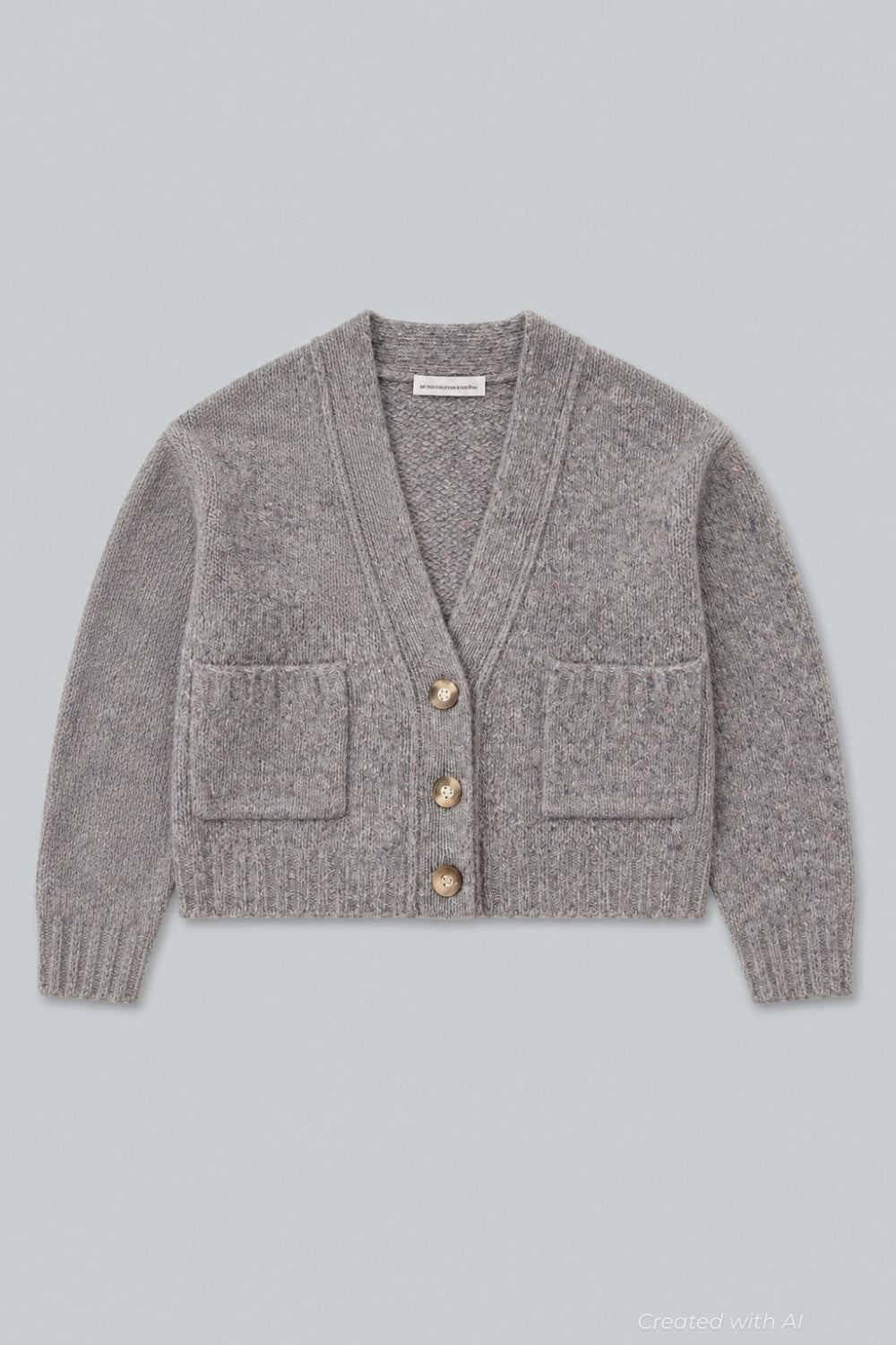 Cropped Cardigan Gray - Gray Donegal - Cardigan