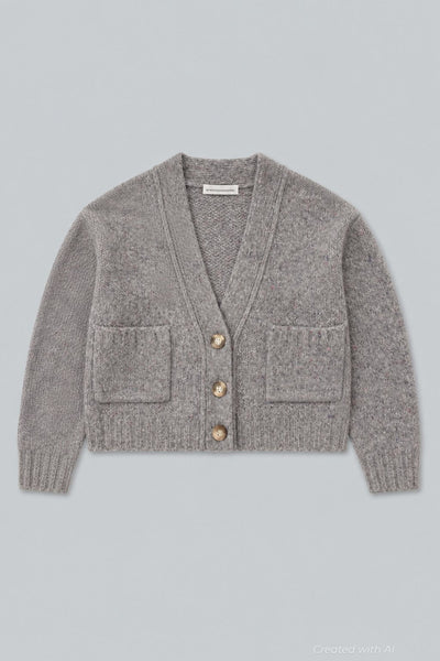 Cropped Cardigan Gray - Gray Donegal - Cardigan