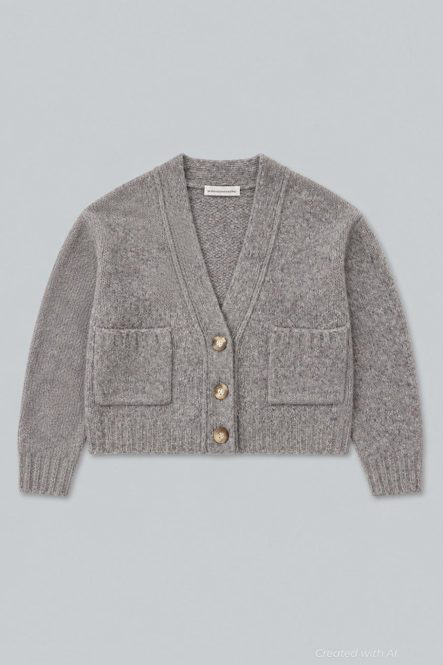 Cropped Cardigan Gray - Gray Donegal - Cardigan