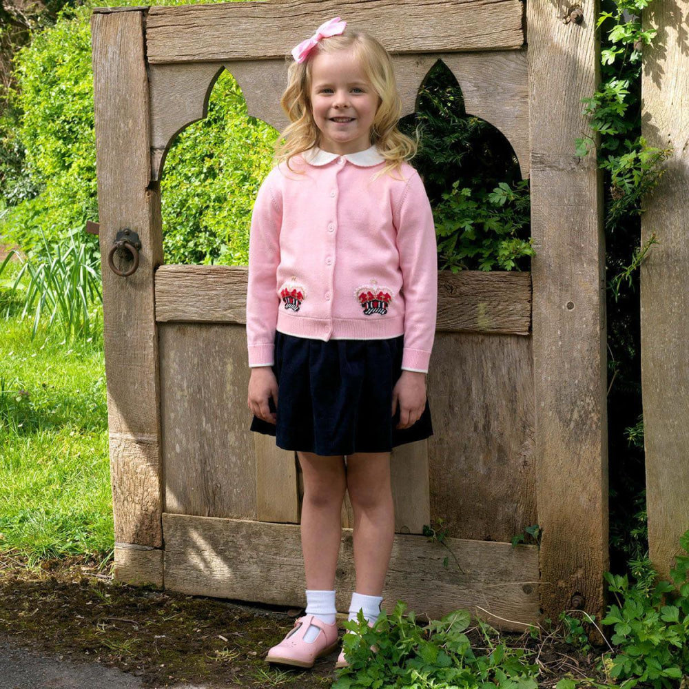 Crown Intarsia Cardigan - 6m - Cardigan