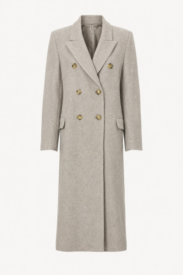 Double Breasted Coat - Gray Taupe