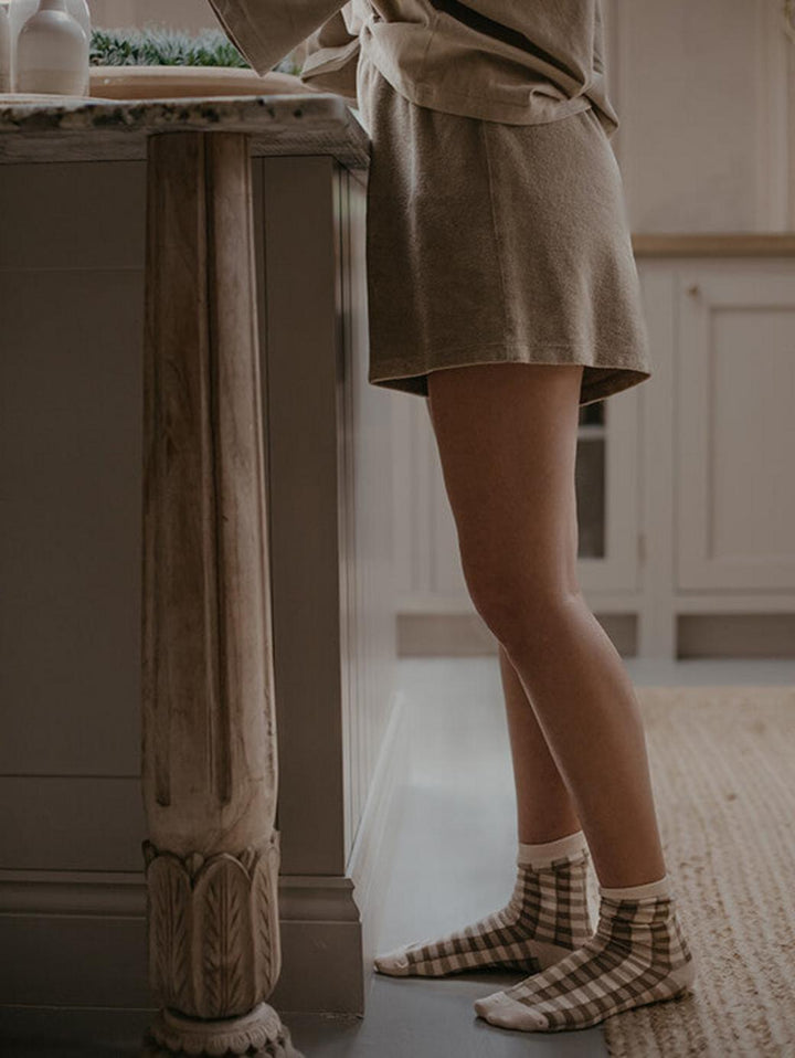 The Gingham Sock - Women's - Bronze gingham