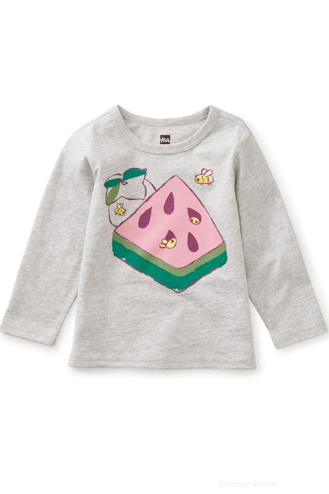Cube Melon Baby Graphic Tee - Light Grey Heather - Shirt