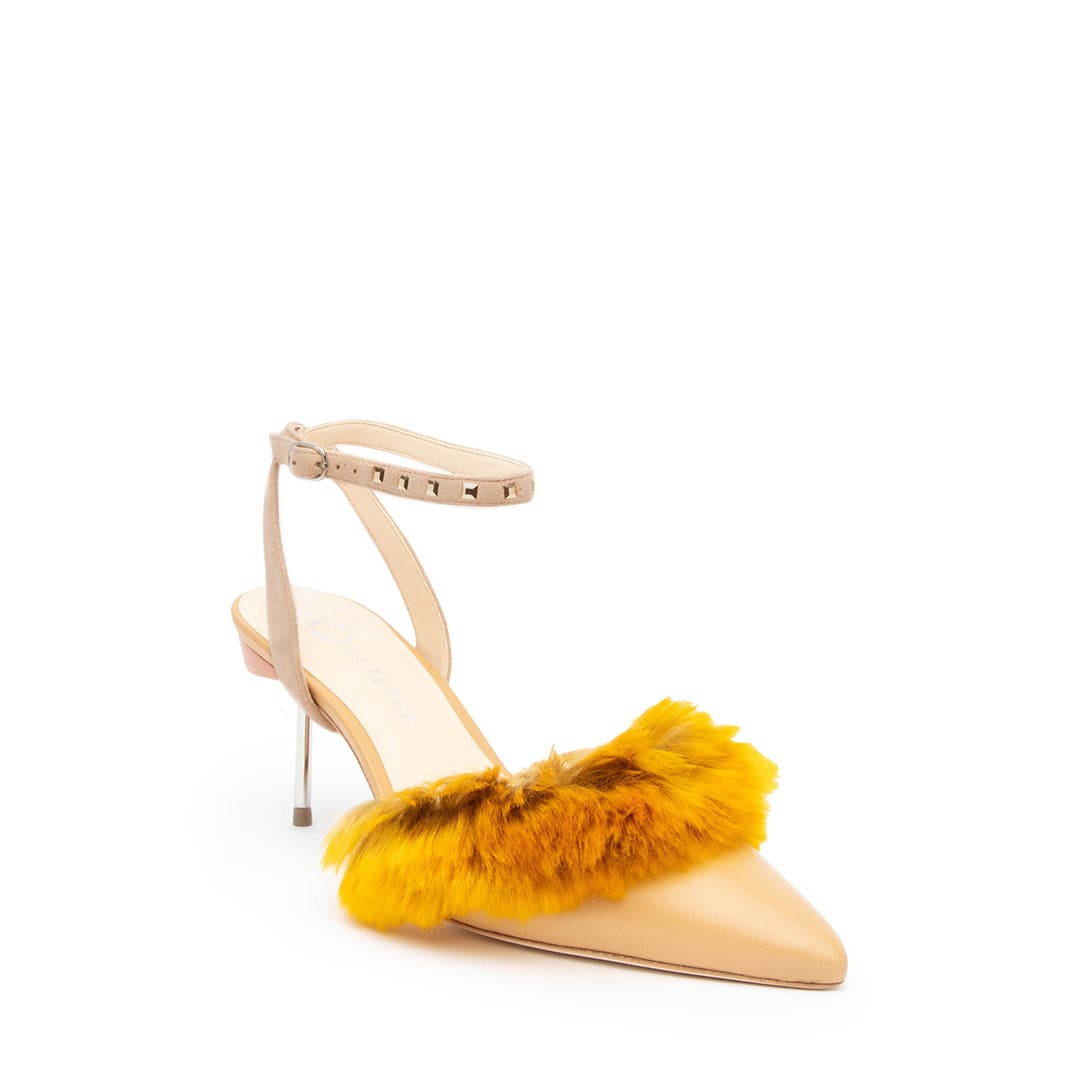 Golden Tamarin Stiletto + Bronze Stud Marilyn - Yellow