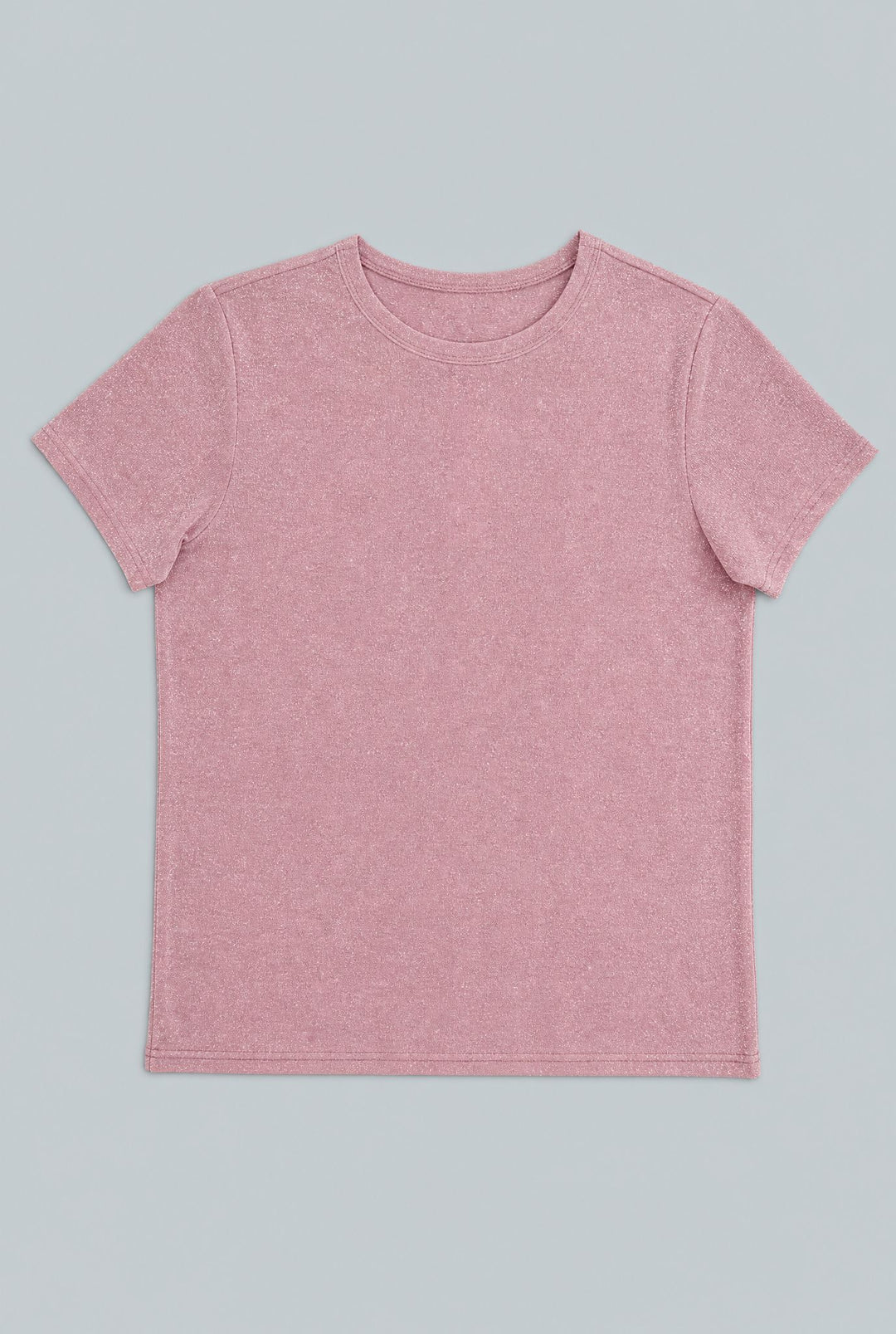 Crew Neck Donegal Tee - Pink