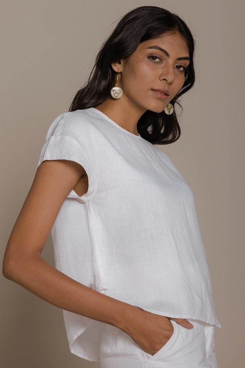 Sandcastle Saturdays Top - Coconut White