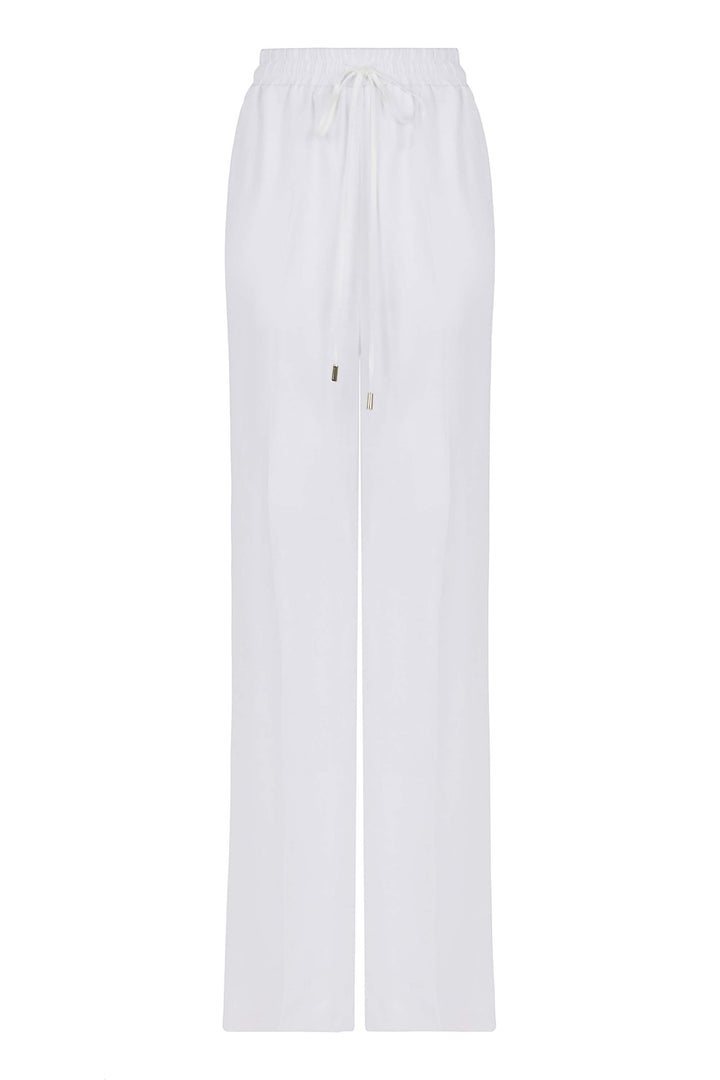 Wide-Leg Linen Pants - Ecru