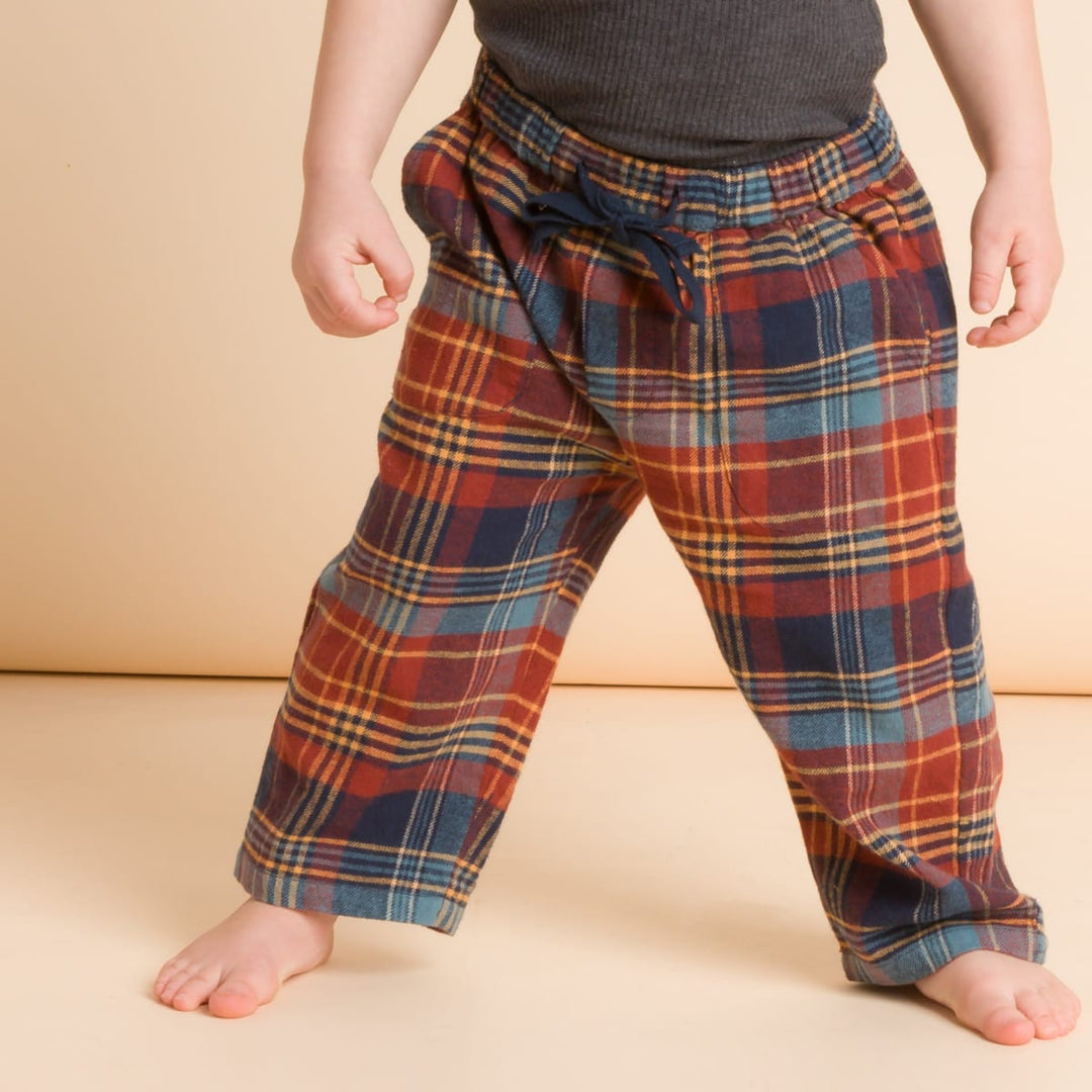 Baby Pants - Rust Plaid