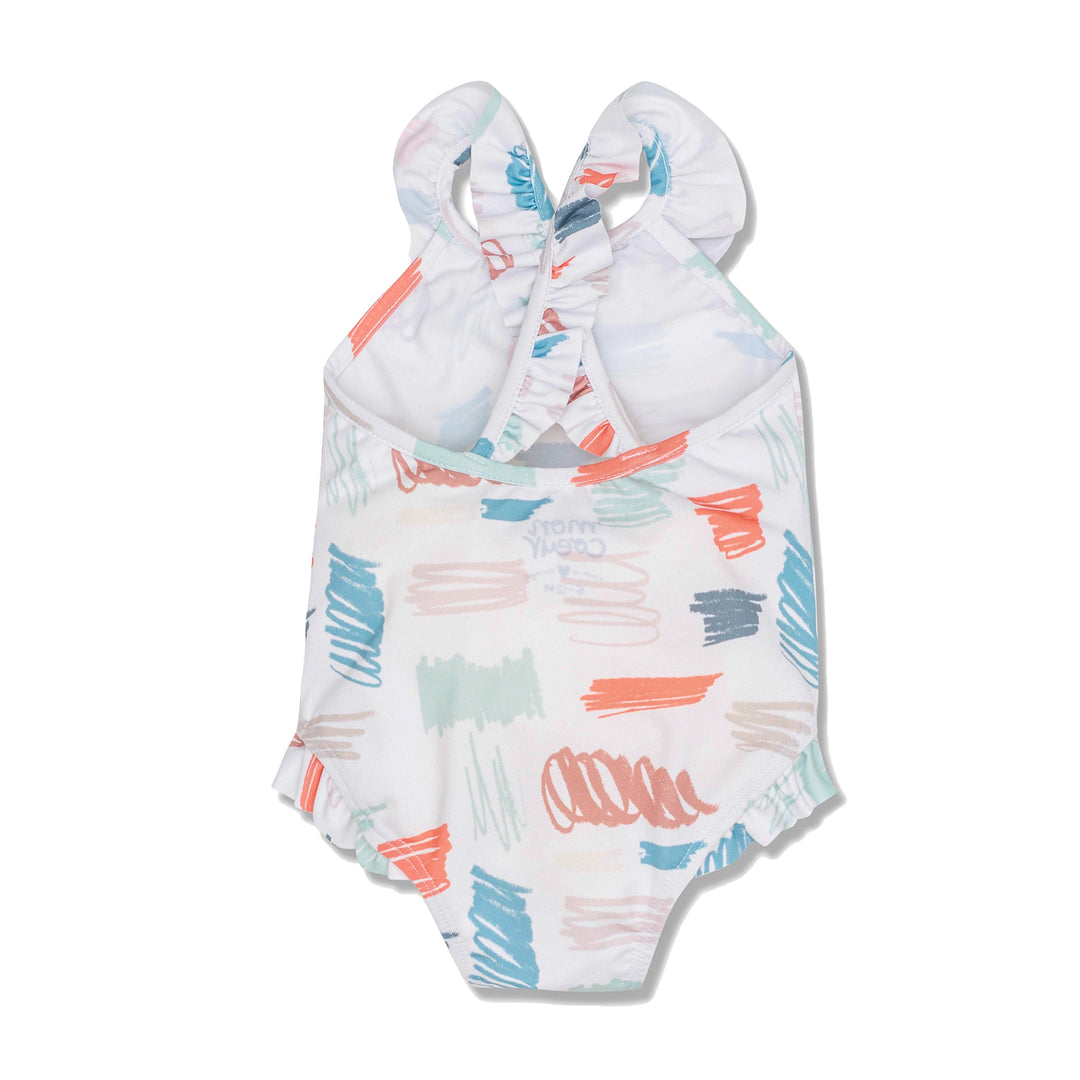 Scribble Baby Swimsuit - Natural / Scribble