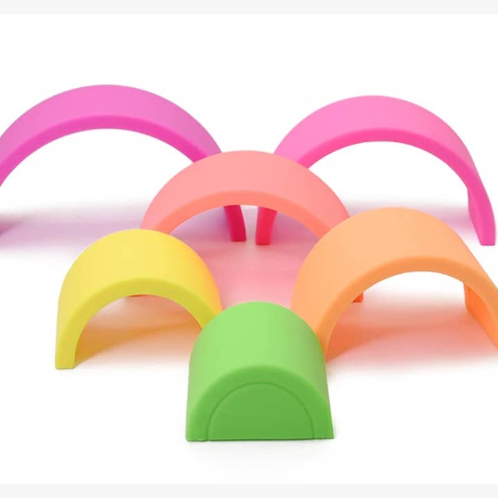 Silicone Rainbow Building Blocks
