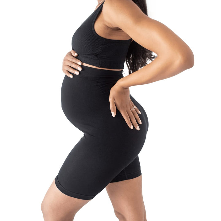 Seamless Bamboo Maternity No Rub Short - Black