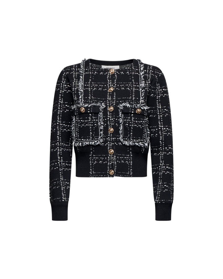 Short Cardigan With Tweed-effect Pattern