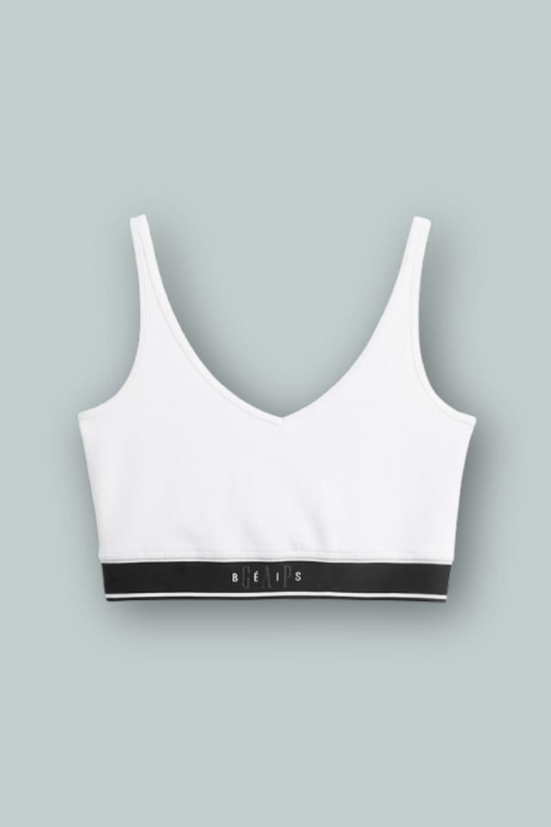 GAP × BÉIS Seamless Logo Sports Bra - Optic White