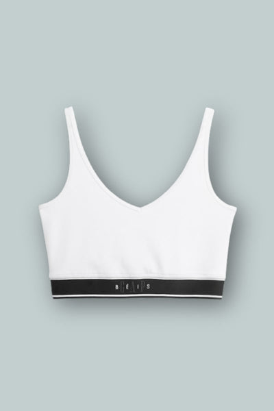 GAP × BÉIS Seamless Logo Sports Bra - Optic White