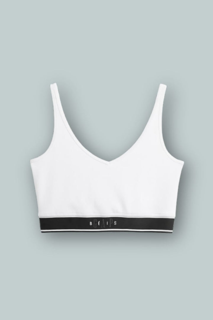 GAP × BÉIS Seamless Logo Sports Bra - Optic White
