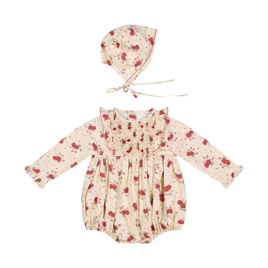 Anastasia Christmas Baby Set - Floral/White/Red