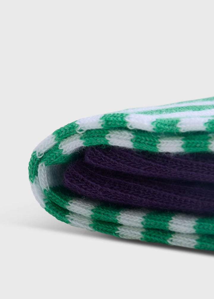 Cotton Stripe Sock - Green
