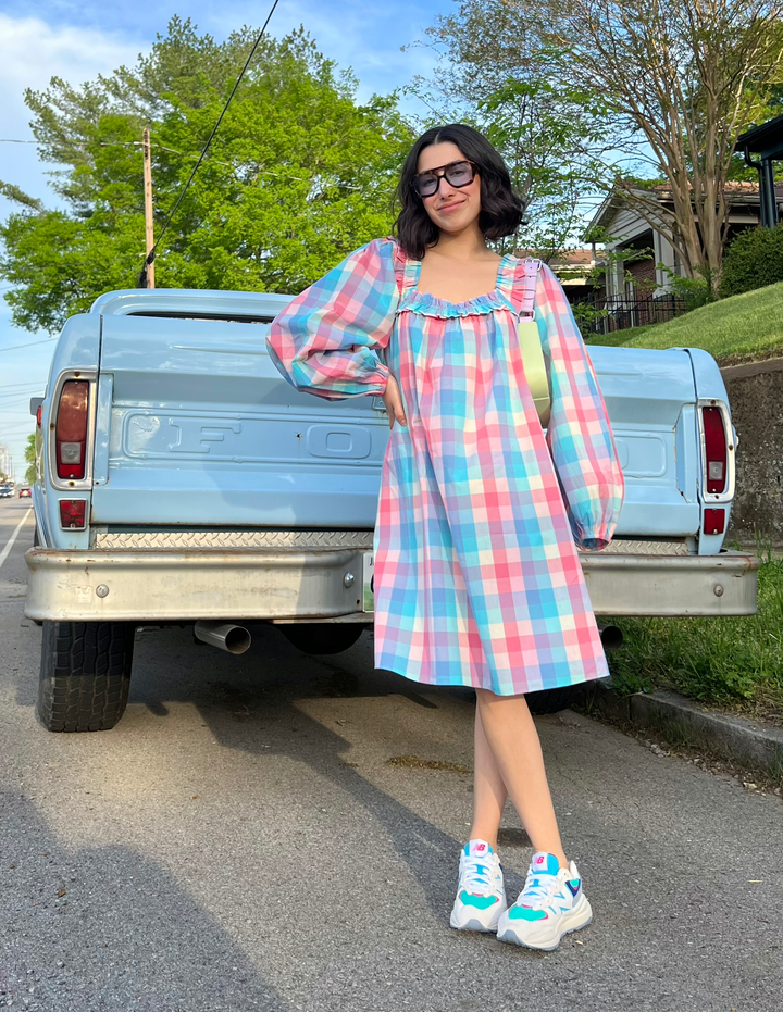 April Dress - Pastel Plaid