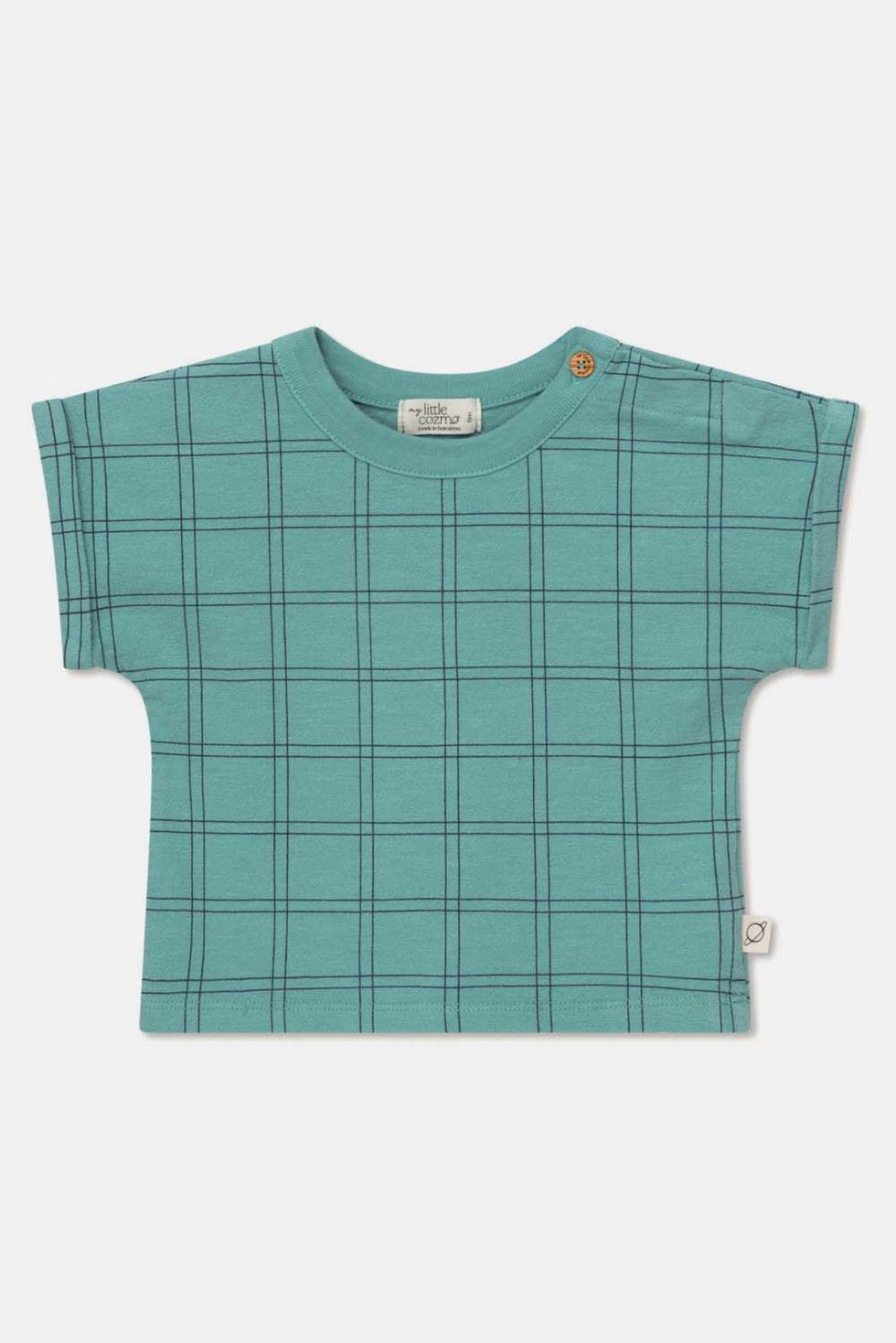 Plaid crepe baby t-shirt - Green