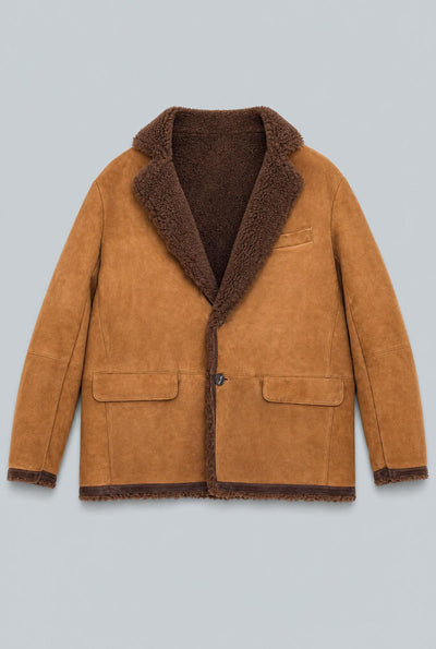 Shearling Blazer - Tobacco